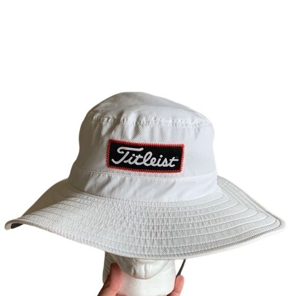Golf Titleist Performance Bucket White Embroidered Sun Hat Cap Golf - Picture 1 of 7